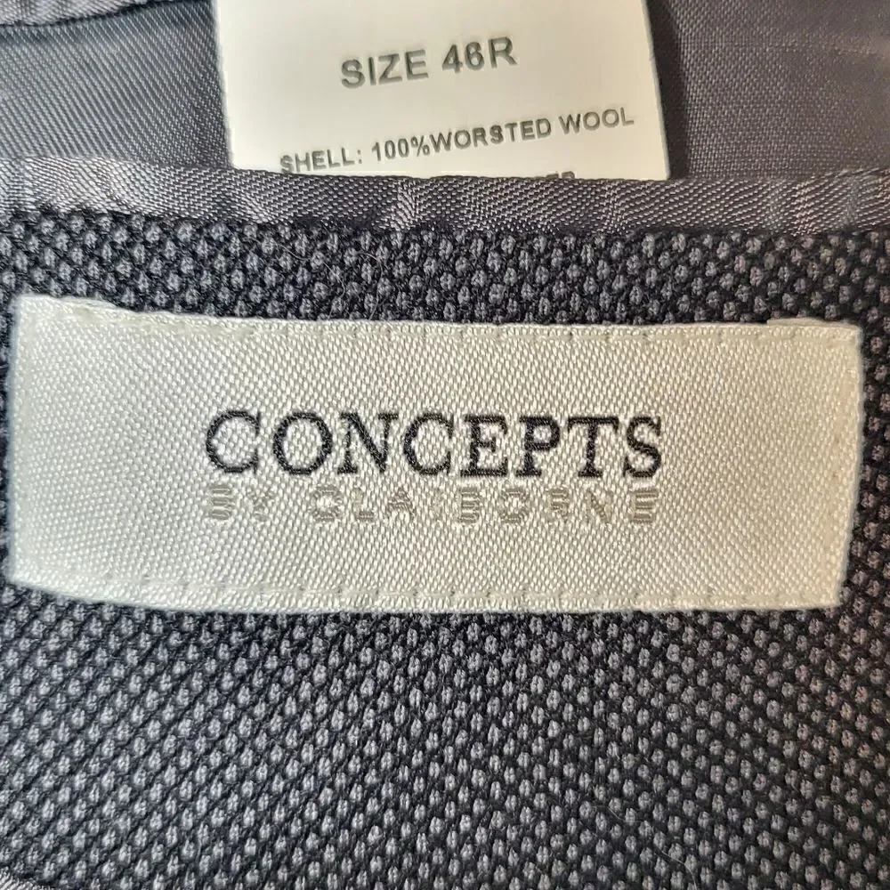 Plus Size Concepts by Claiborne Men's Gray Wool Jacket